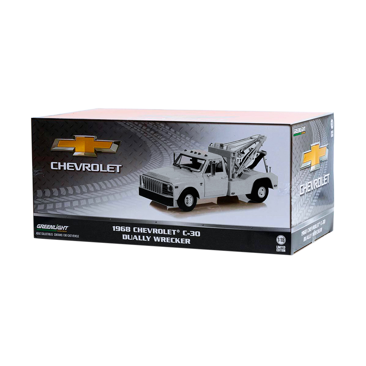 Miniature Greenlight 1/18 - Chevrolet C30 Dépanneuse 1968 Blanche - NEUVE