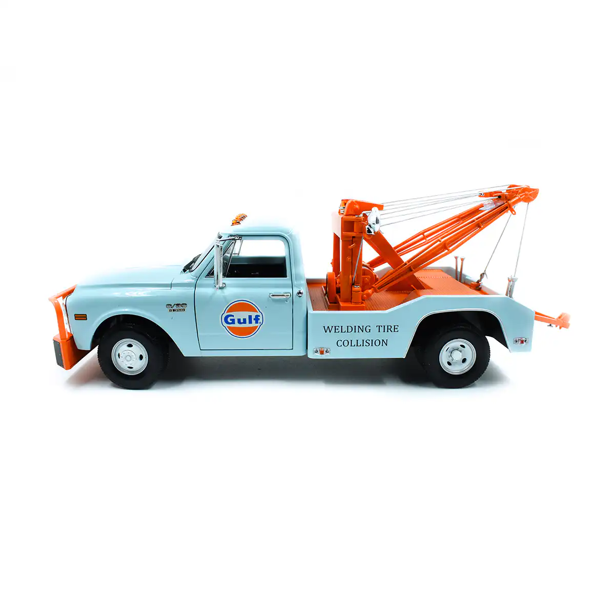 Miniature Dépanneuse Chevrolet C30 Gulf 1969 - Greenlight 1/18 - Bleu - Collection
