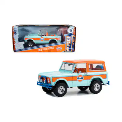 Ford Bronco 1966 Descapotable Gulf Greenlight Escala 1/24