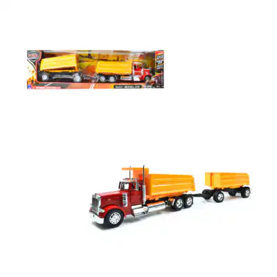 Tráiler Peterbilt 379 Volteo Doble Remolque New Ray 1/32