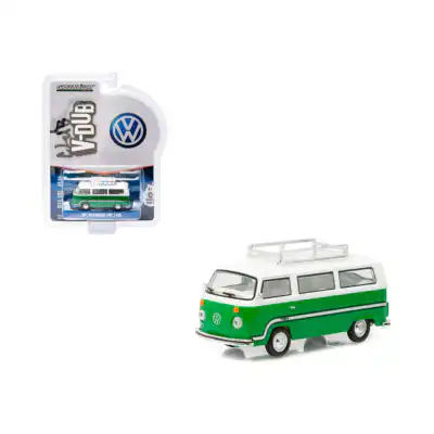 VW Combi Type 2 Bus 1977 V DUB Verde Greenlight Escala 1/64