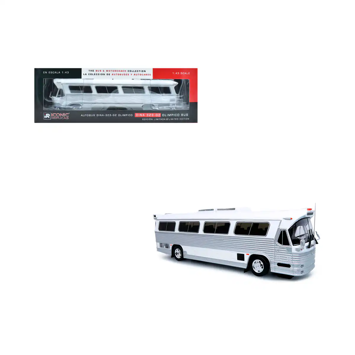 43-0248DinaMotoredge4 Autobús Dina Olimpico 323 G2 Iconic Replicas Escala 1/43 - Imagen 1
