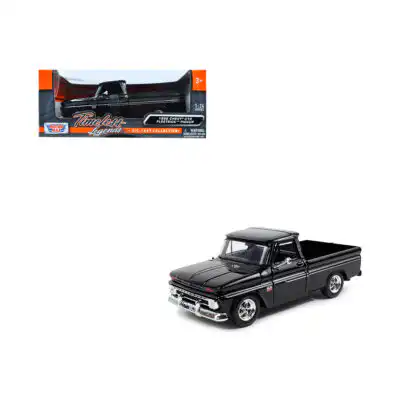 Chevy C10 Fleetside Pick Up 1966 Negro Motor Max Escala 1/24