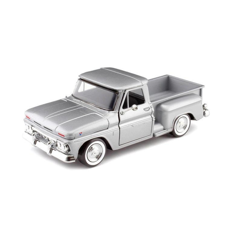GMC C1000 Fenderside Pickup 1966 Motor Max Escala 1/24 Plata Metal