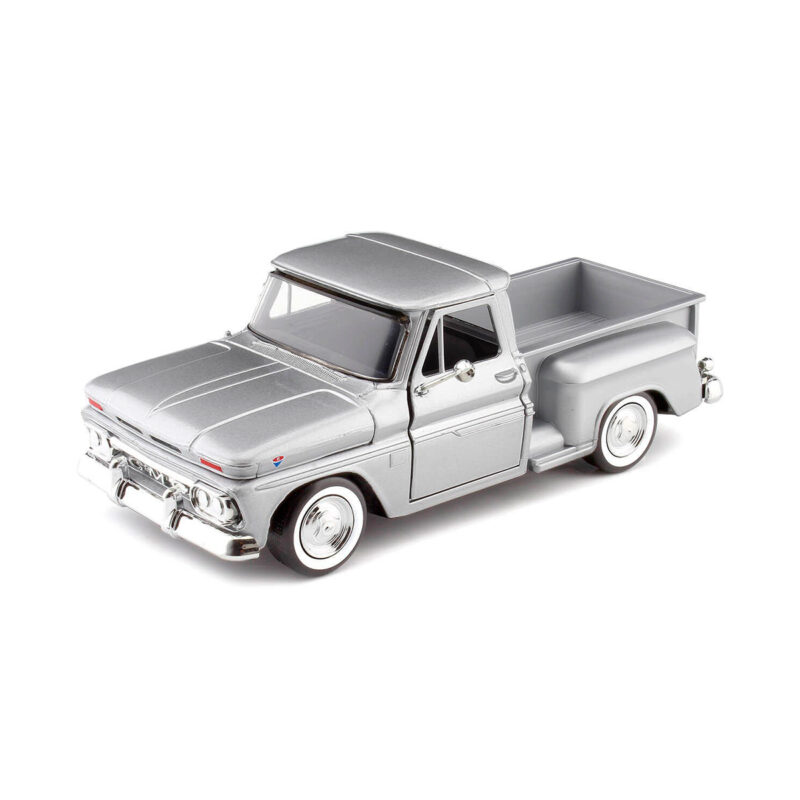 GMC C1000 Fenderside Pickup 1966 Motor Max Escala 1/24 Plata Metal