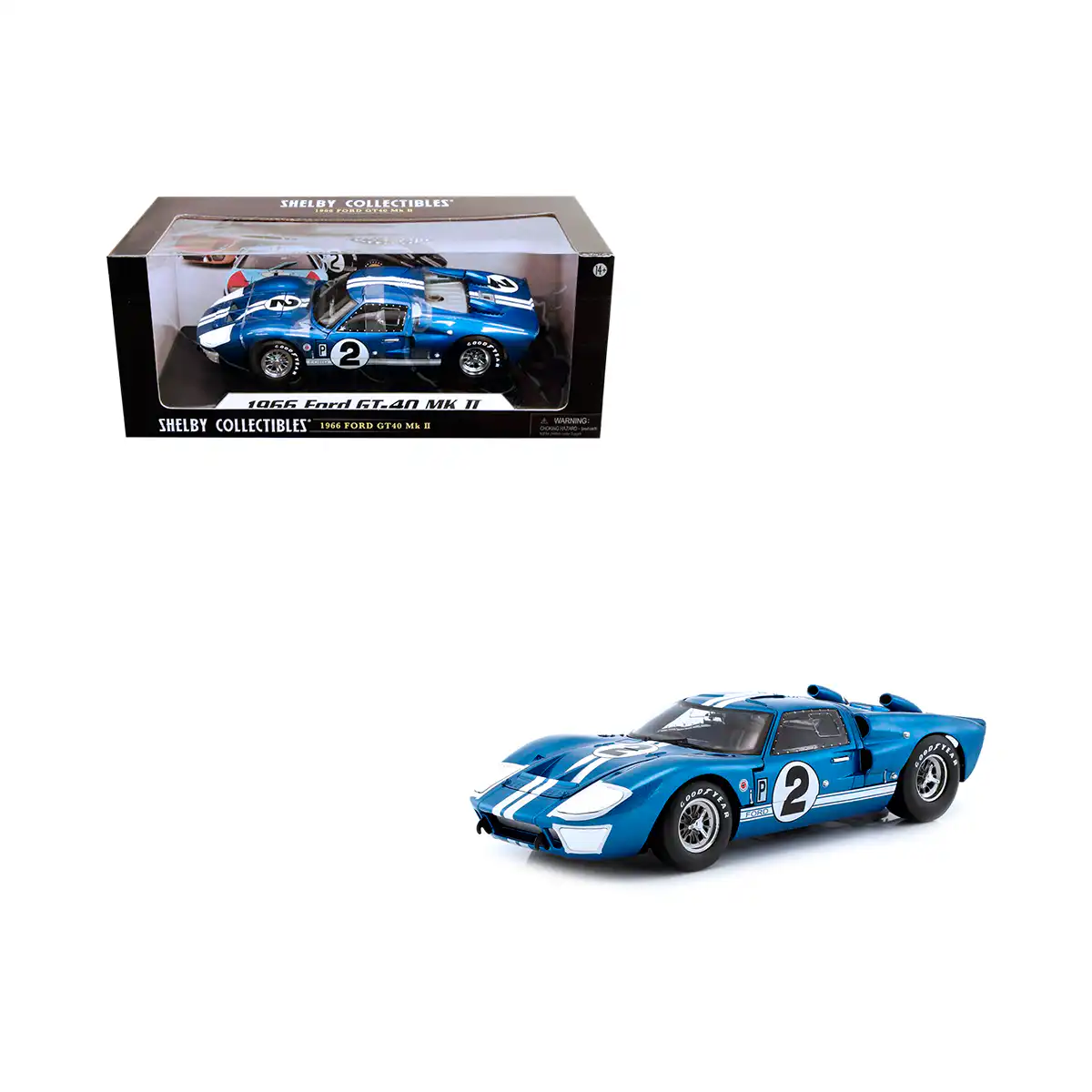 SC408-AZ1 Ford GT40 MK2 1966 Le Mans Shelby Collectibles Escala 1/18 AZ - Imagen 1