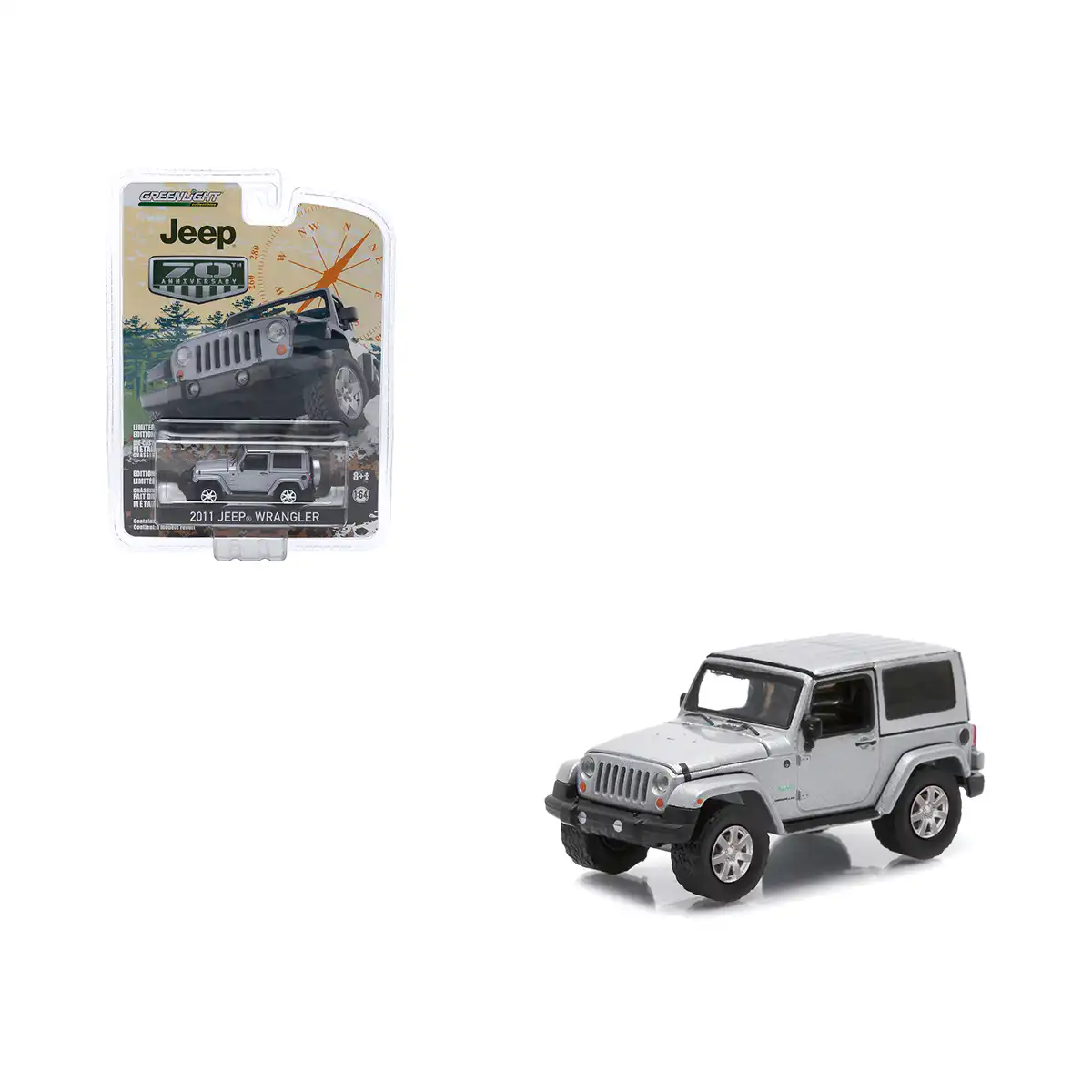 27770SILJeep Jeep Wrangler 2011 SIL 70 Aniversario Greenlight Escala 1/64 - Imagen 1