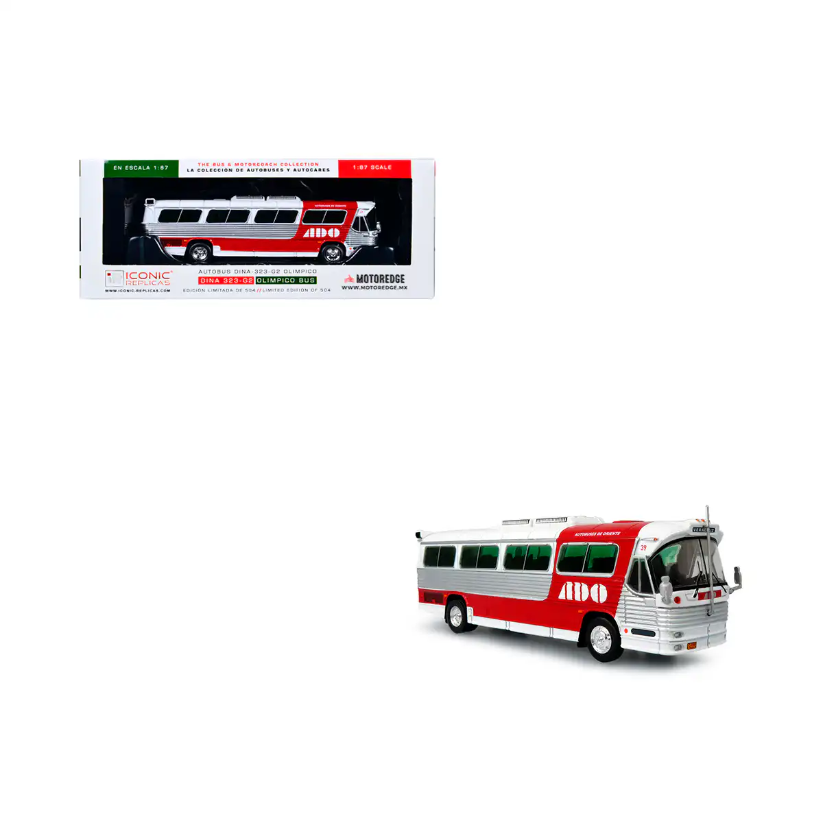 87-0522ADOMotoredge Autobus Dina Olimpico G2 ADO Iconic Replicas Escala 1/87 - Imagen 1