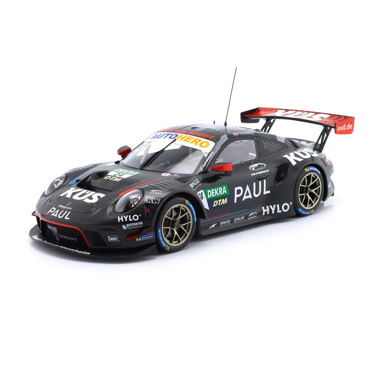 Porsche 911 GT3 R DTM 2022 KÜS Team75 IXO Escala 1/18 Negro Metal