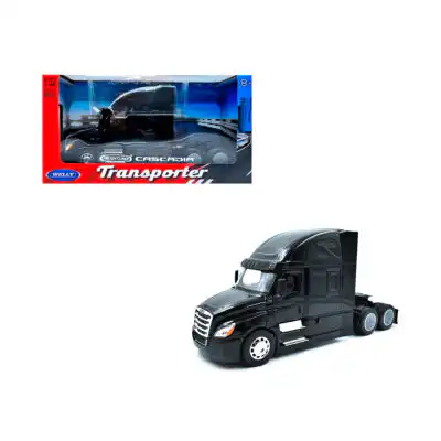 Tráiler Freightliner Cascadia Negro Caja Welly Escala 1/32