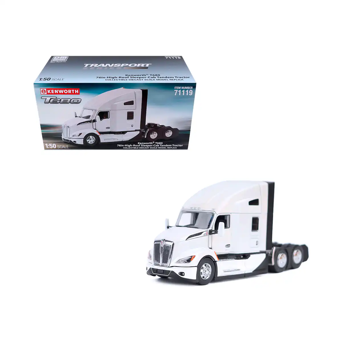 71119Kenworth Tráiler Kenworth T680 Tracto Diecast Masters Escala 1/50 WH - Imagen 1