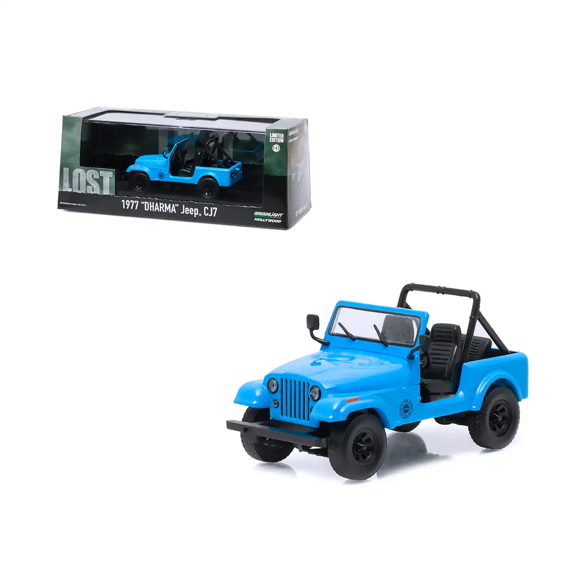 86309Jeep1 Jeep CJ7 1977 Dharma Lost Edition Greenlight Escala 1/43 - Imagen 1