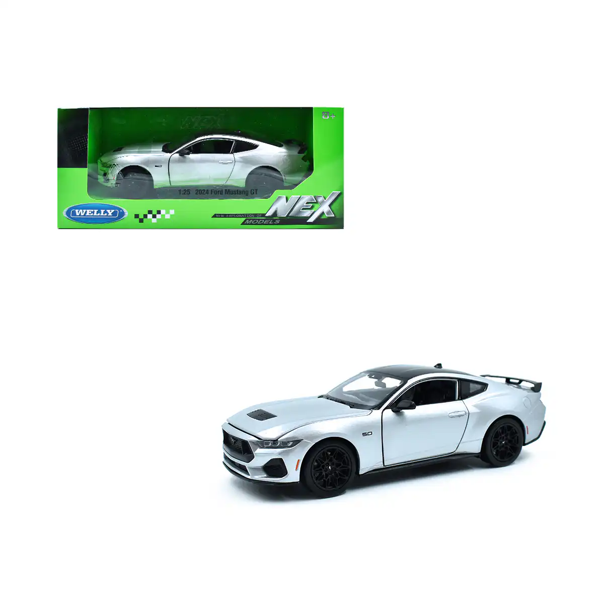 24123W-SILFord Ford Mustang GT 2024 Plata Welly NEX Escala 1/24
