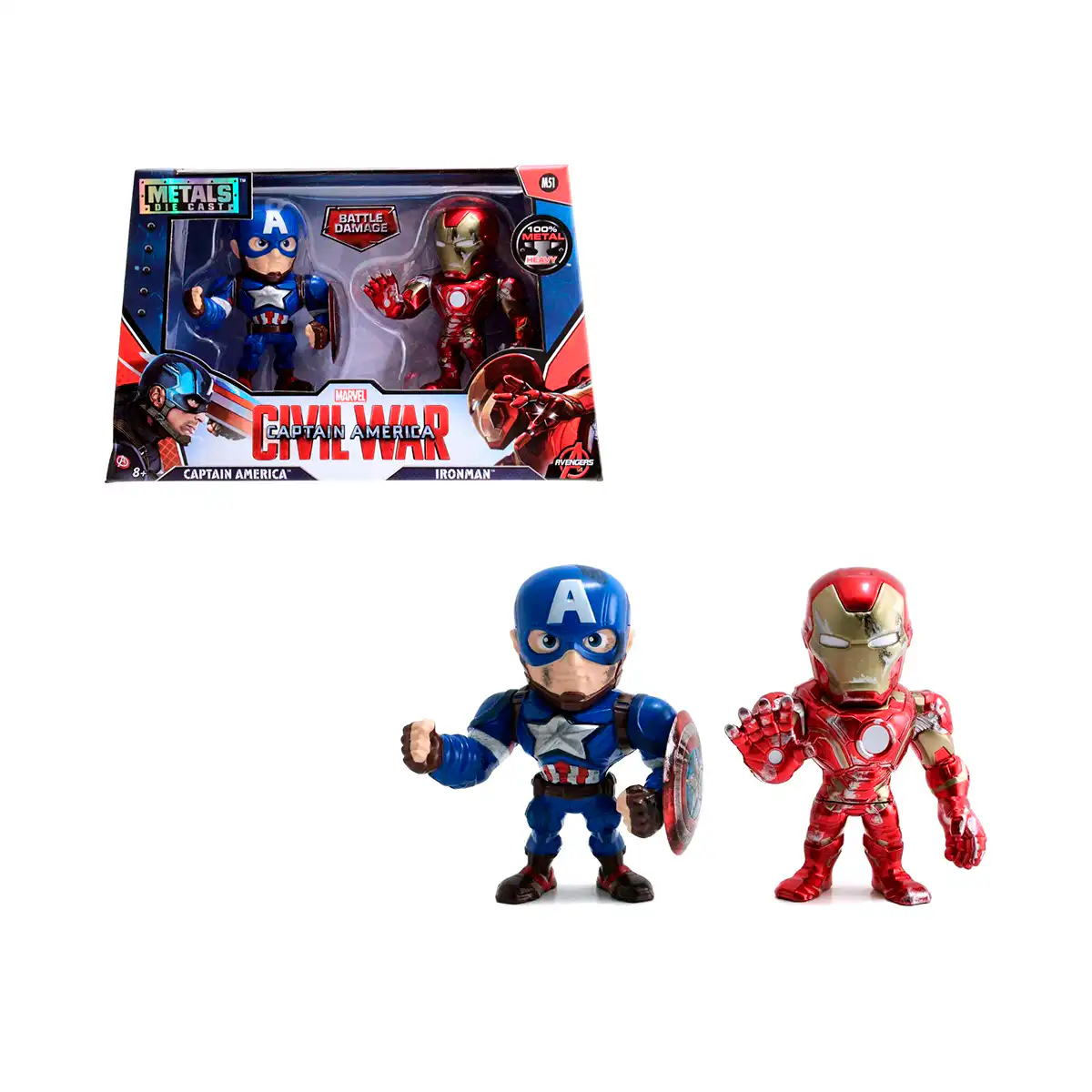 97563Civil1 Iron Man y Capitán América Duo Pack Jada Metalfigs Civil War