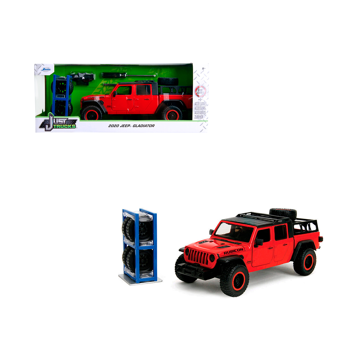 34190Jeep Jeep Gladiator 2020 Rubicon Rines Intercambiables Jada 1/24 - Imagen 1