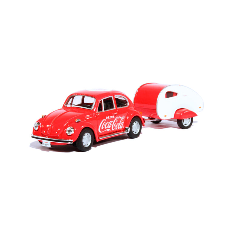 Volkswagen Vocho 1967 Clásico con Remolque Coca Cola Motor City Classics Escala 1/43