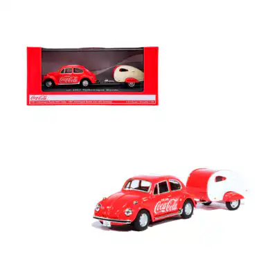 VW Vocho 1967 Clásico con Remolque Coca Cola Motor City 1/43