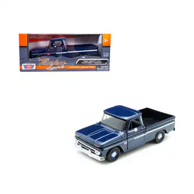 Chevy C10 Fleetside Pick Up 1966 Azul Motor Max Escala 1/24