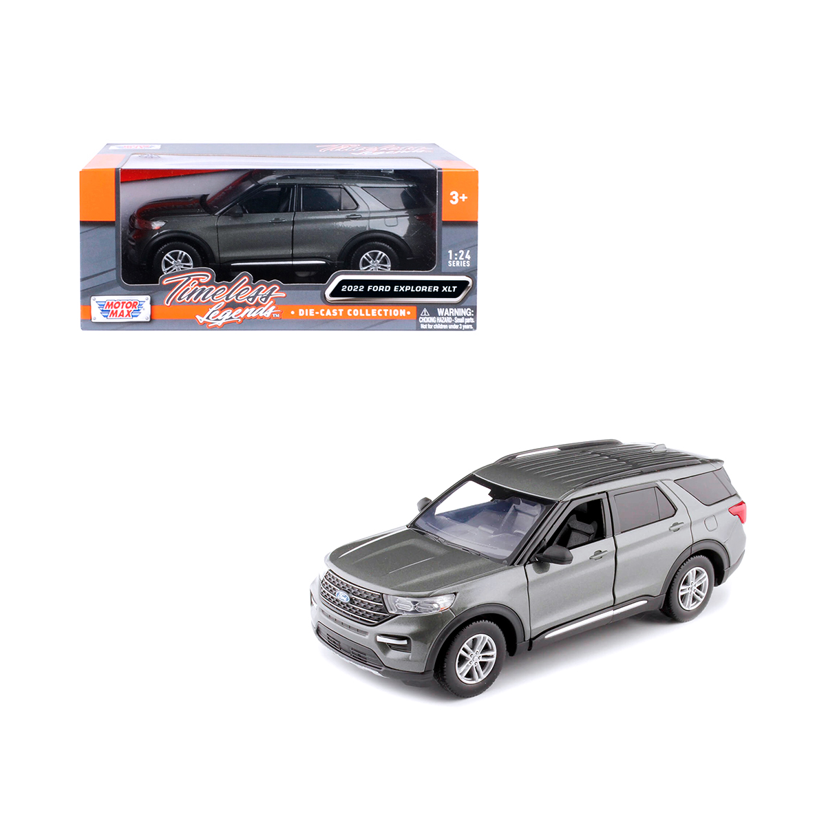 79378GRYFord Ford Explorer XLT 2022 Timeless Legends Gris Motor Max 1/24