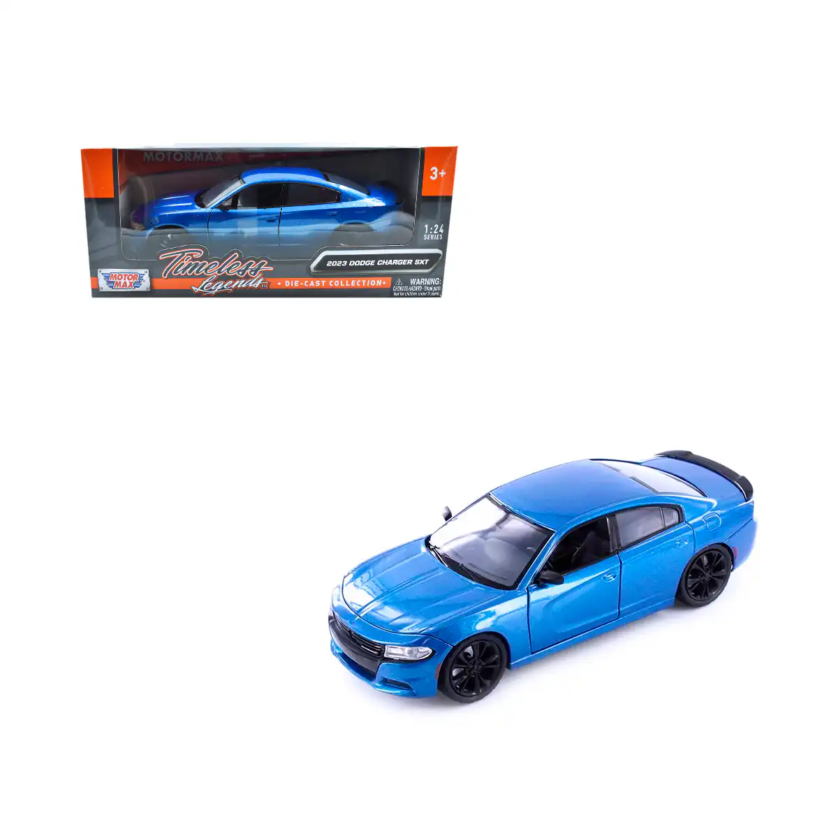79387AZDodge3 Dodge Charger SXT 2023 Timeless Legends Azul Motor Max 1/24