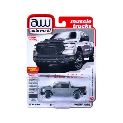 RAM 1500 Rebel Lunar Edition 2023 Auto World Escala 1/64 Gris