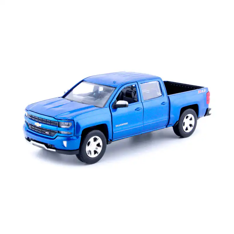 Chevy Silverado 1500 LT Z71 2017 Azul Motor Max 1/24 Sin Caja