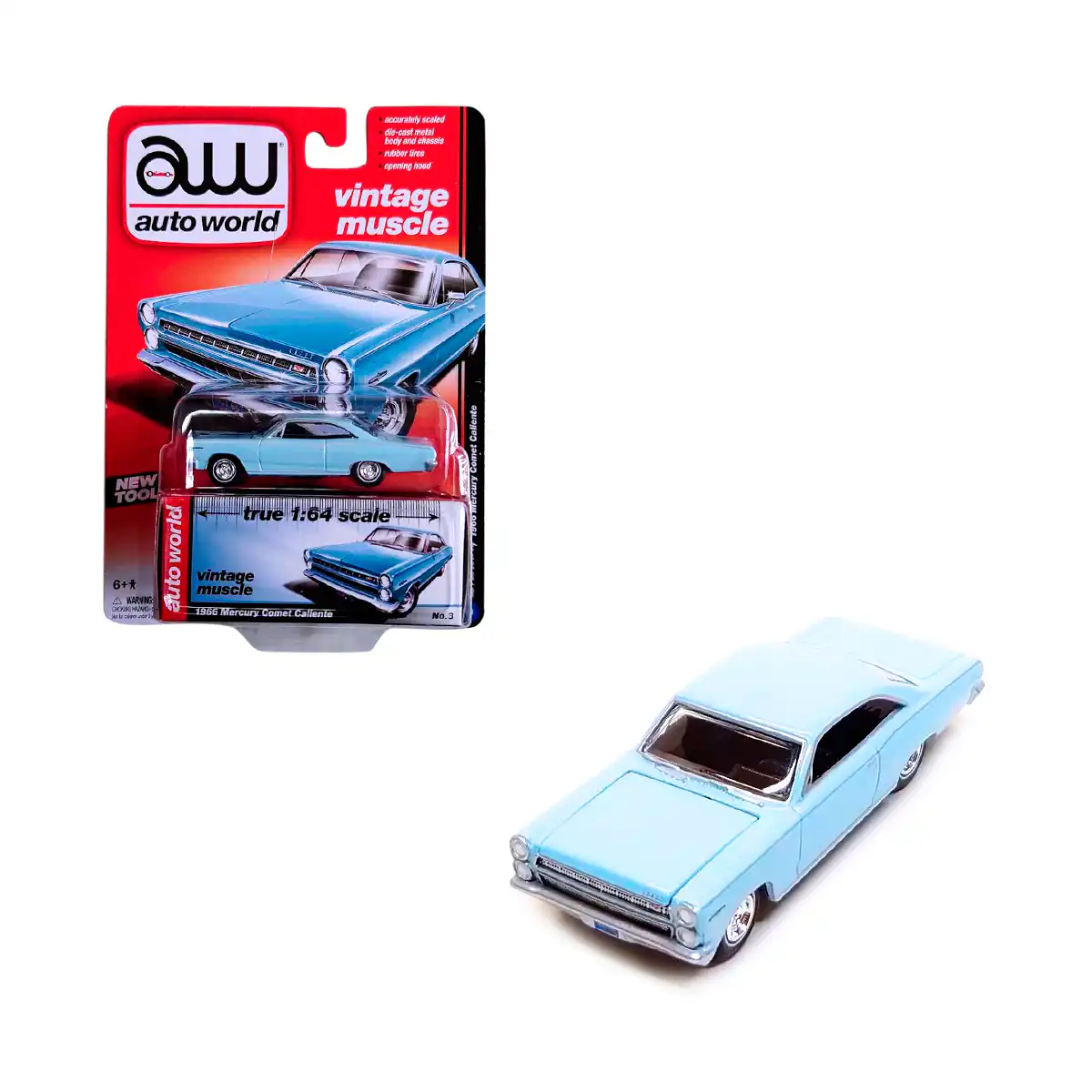 AW64002CometBL1 Mercury Comet Caliente 1966 Vintage Muscle Auto World 1/64 BL