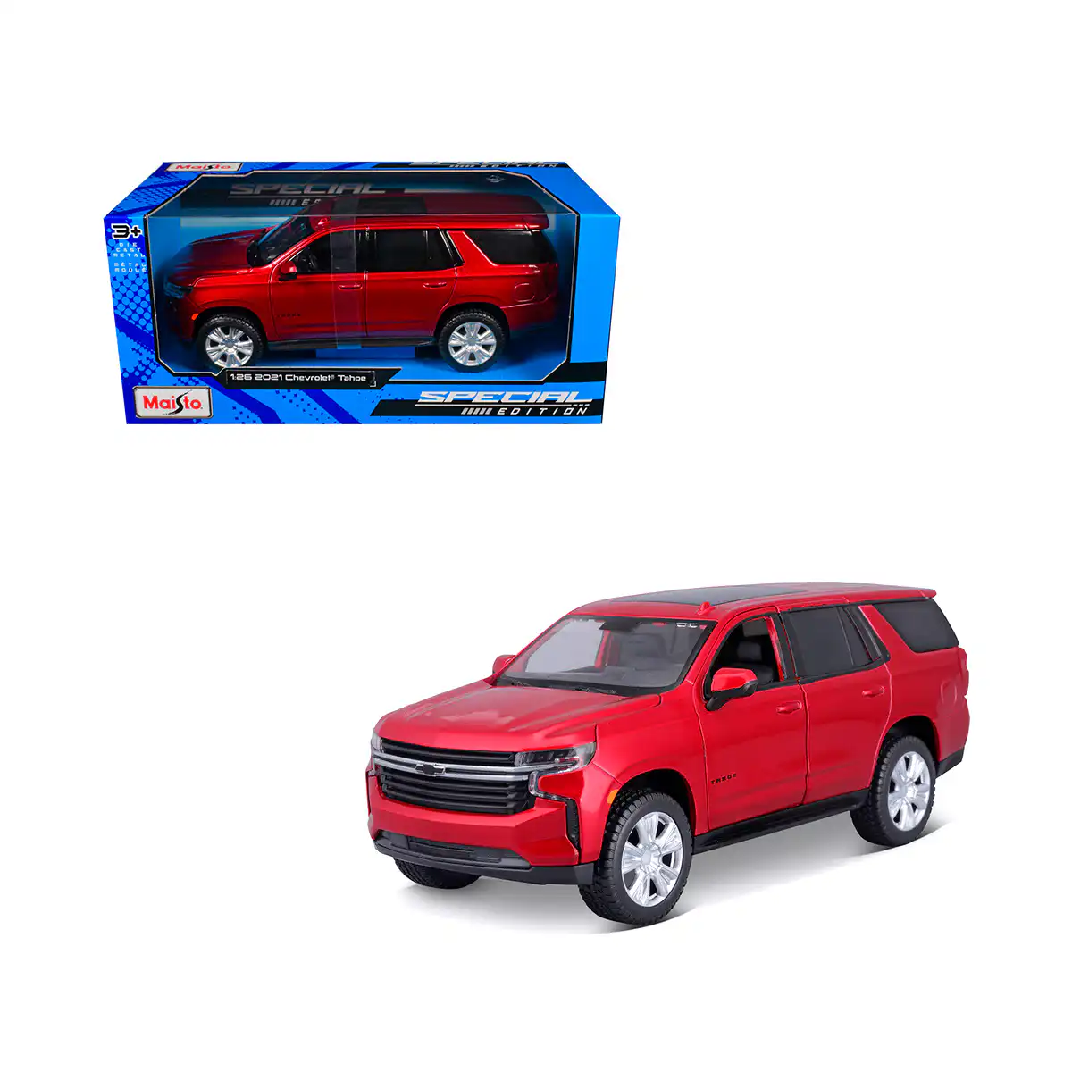 31533RDTahoe1 Chevrolet Tahoe 2021 SUV Rojo Maisto Special Escala 1/24