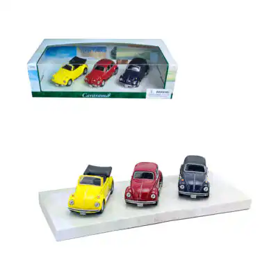 Volkswagen Set 3 Beetle Vocho Clásico Cararama Escala 1/43