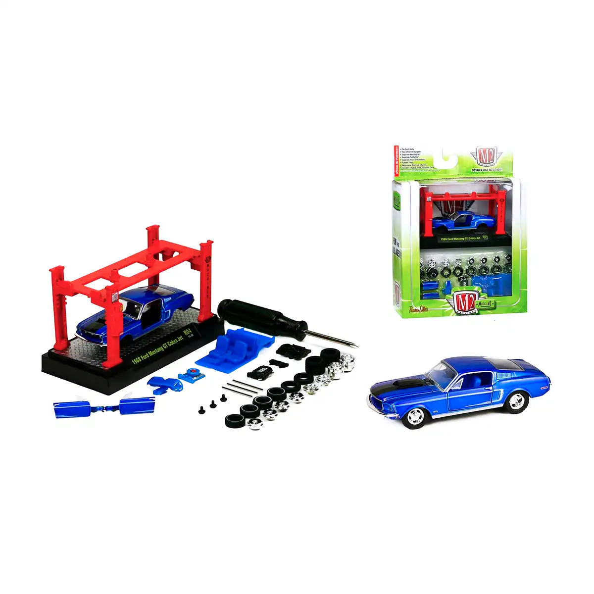 37000-04Ford Ford Mustang GT Cobra Jet 1968 Model Kit M2 Machines 1/64 AZ