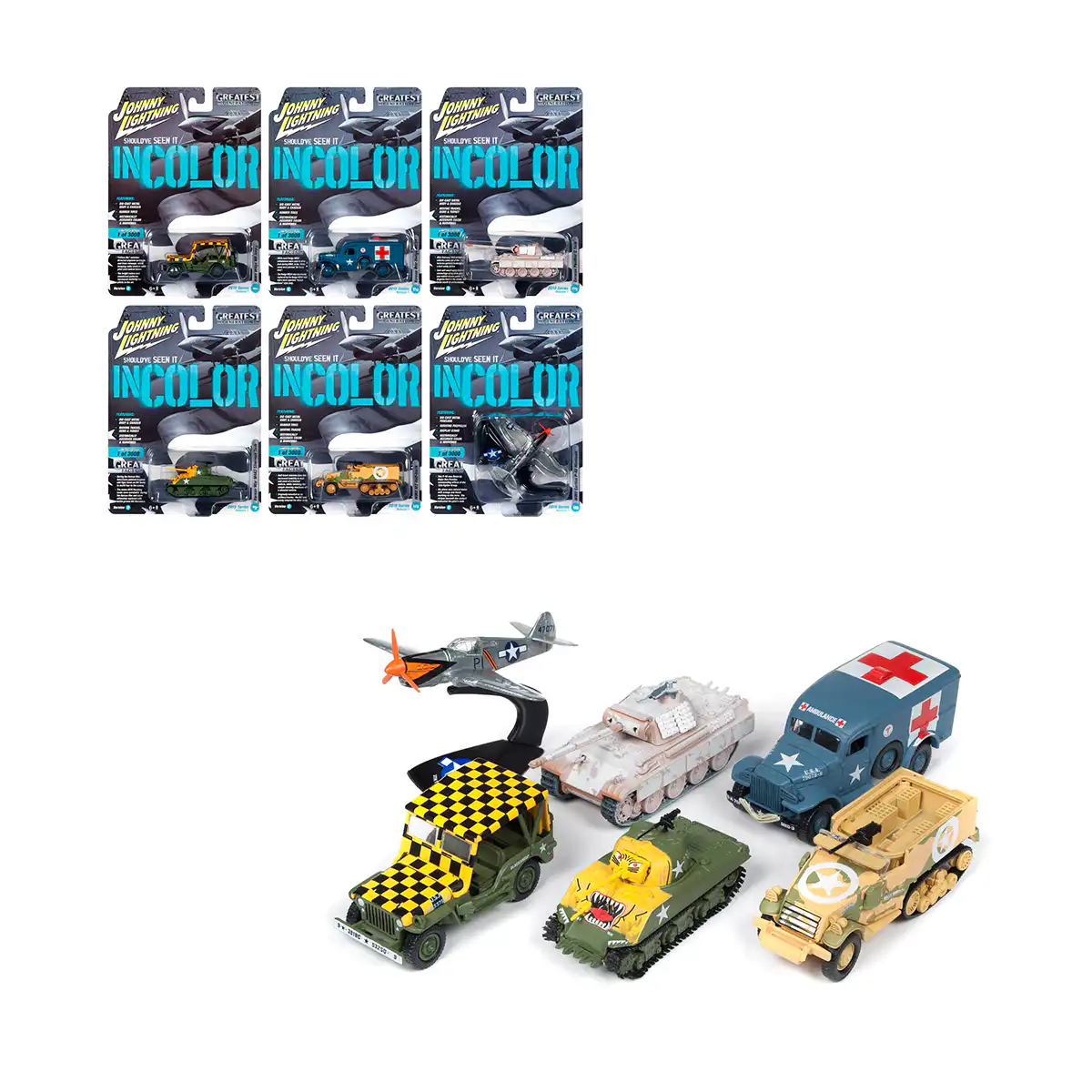 JLML004:06BMilitar2 Serie Militar 5 Piezas Greatest B Johnny Lightning Escala 1/64