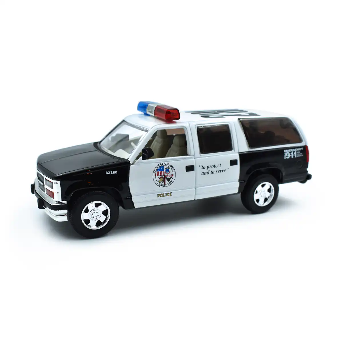 Chevrolet Suburban 1993 Patrulla Policía Escala 1/24 Sin Caja