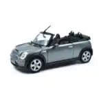 Mini Cooper S Cabrio Plata Welly Escala 1/24 Sin Caja