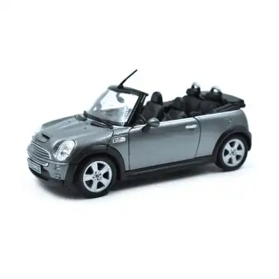 Mini Cooper S Cabrio Plata Welly Escala 1/24 Sin Caja