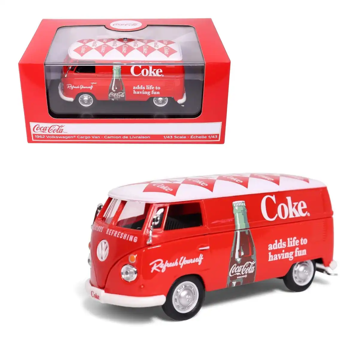432202VW VW Combi Cargo Van 1962 Coca Cola Motor City Escala 1/43