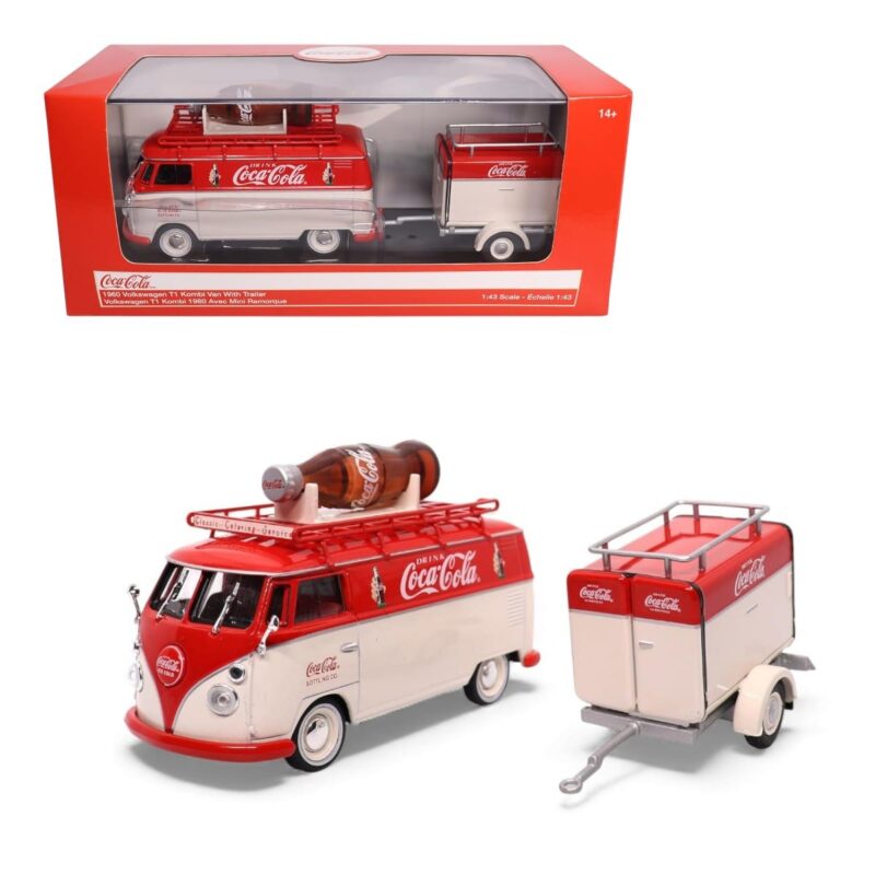VW Combi T1 1960 y Remolque Coca Cola Motor City Escala 1/43