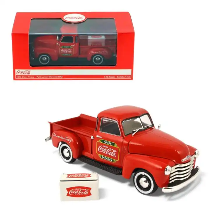 Chevy Pickup 1953 y Hielera Coca Cola Motor City Escala 1/43