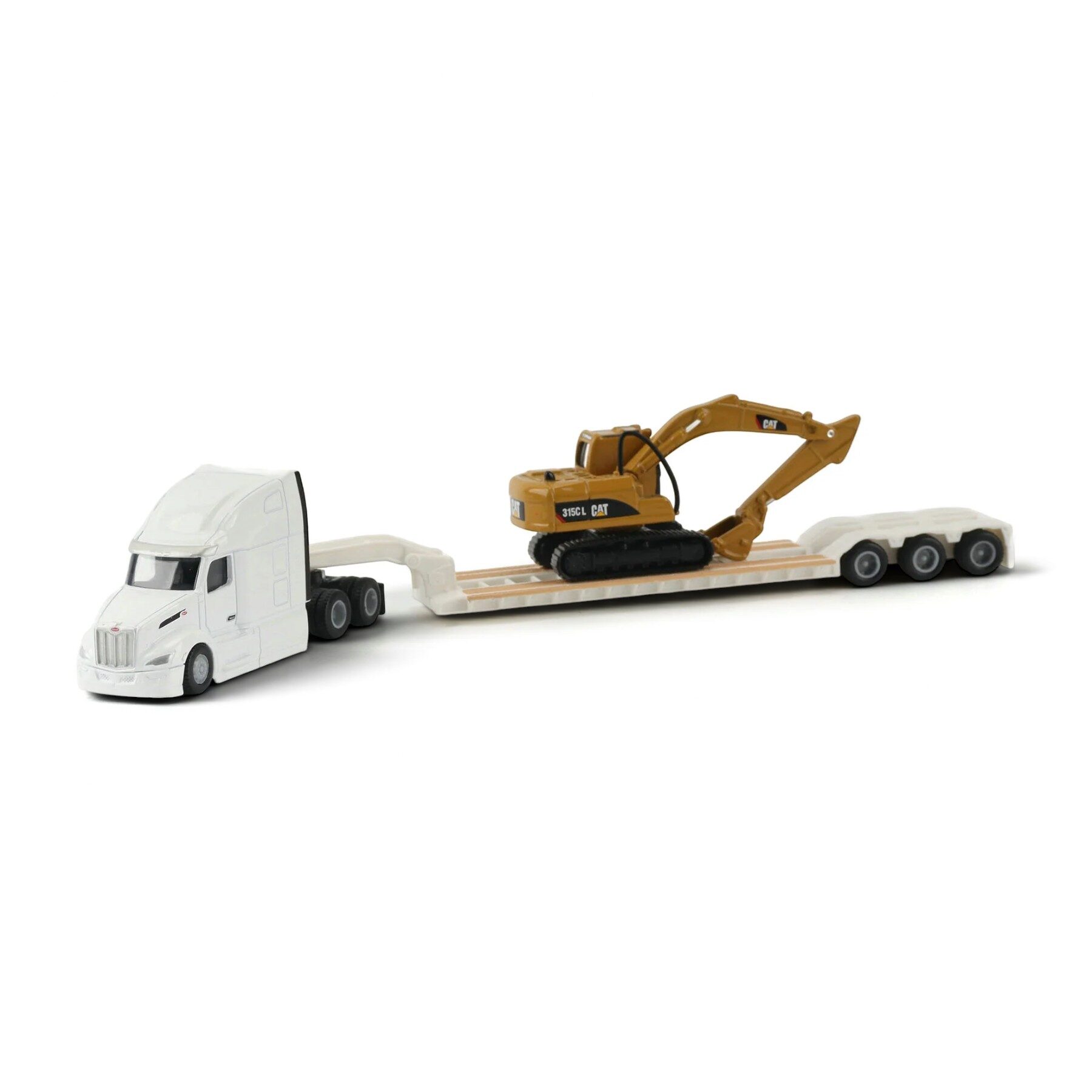 84423CAT2 Peterbilt 579 Ultraloft Lowboy Tráiler y Excavadora CAT 315C Diecast Masters Escala 1/87