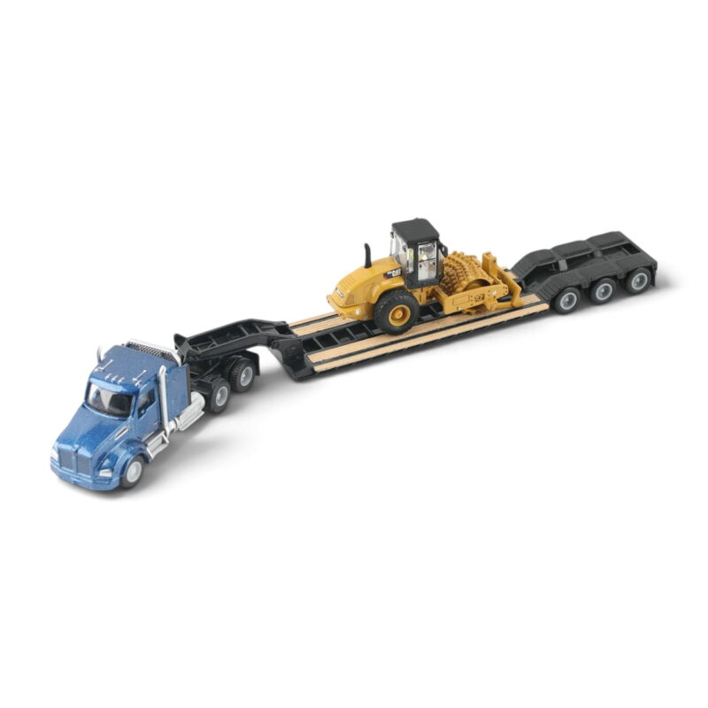 Kenworth T880 Lowboy Tráiler y Rodillo CAT Diecast Masters Escala 1/87