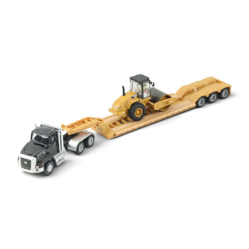 Kenworth T880 Lowboy Tráiler y Compactador CAT Diecast Masters Escala 1/87